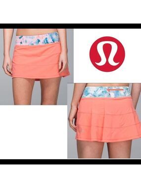Lululemon Pace Rival Skirt II *4-way Stretch Plum Peach / Blushed Illusion